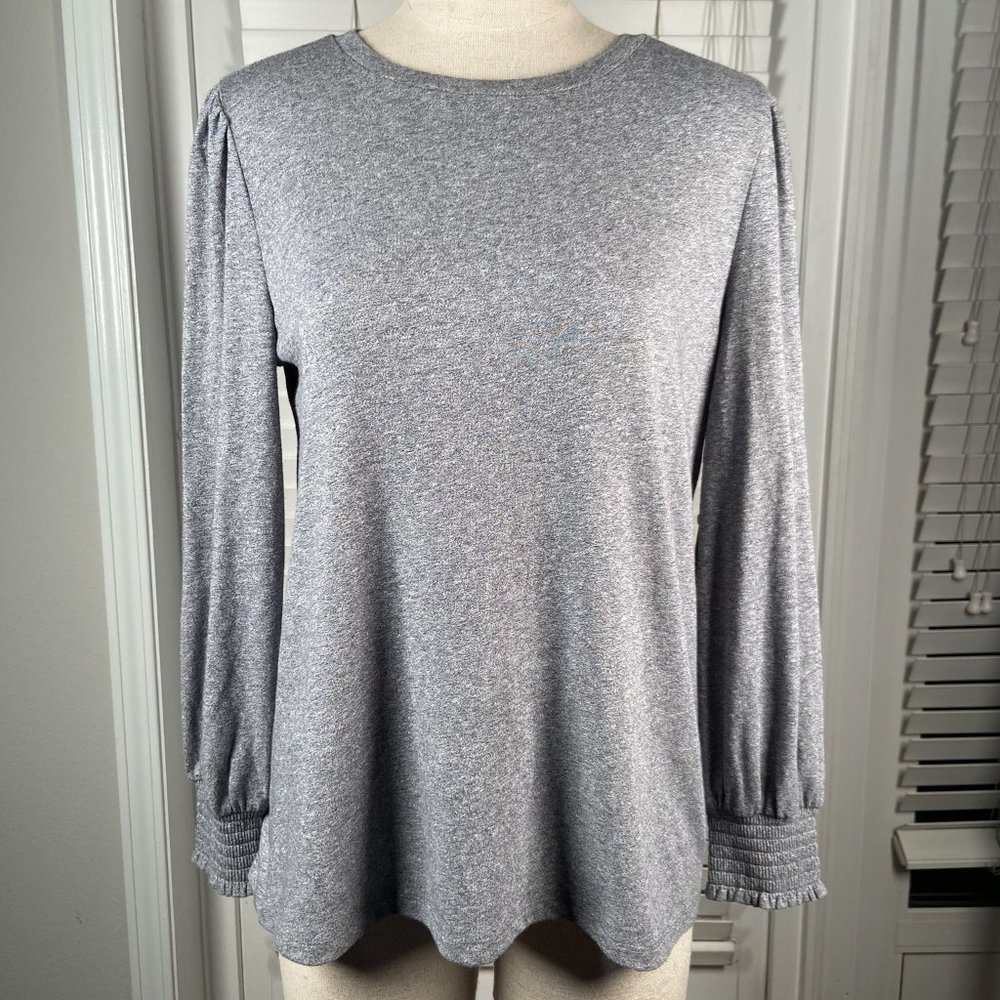 Luck Brand Puff Sleeve Smocked Cuff Top
